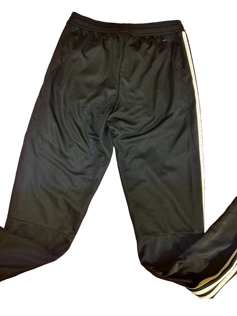 Adidas Black Track Pants with White Side Stripes - Picture 2 of 5